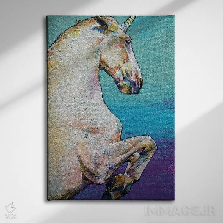 تابلو دکوراتیو تک شاخ سفید اثر مایکل کریس - نمای روبهرو روی دیوار