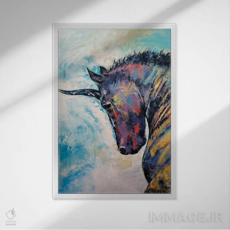 تابلو دکوراتیو تک شاخ تیره اثر مایکل کریس - نمای قابدار سفید