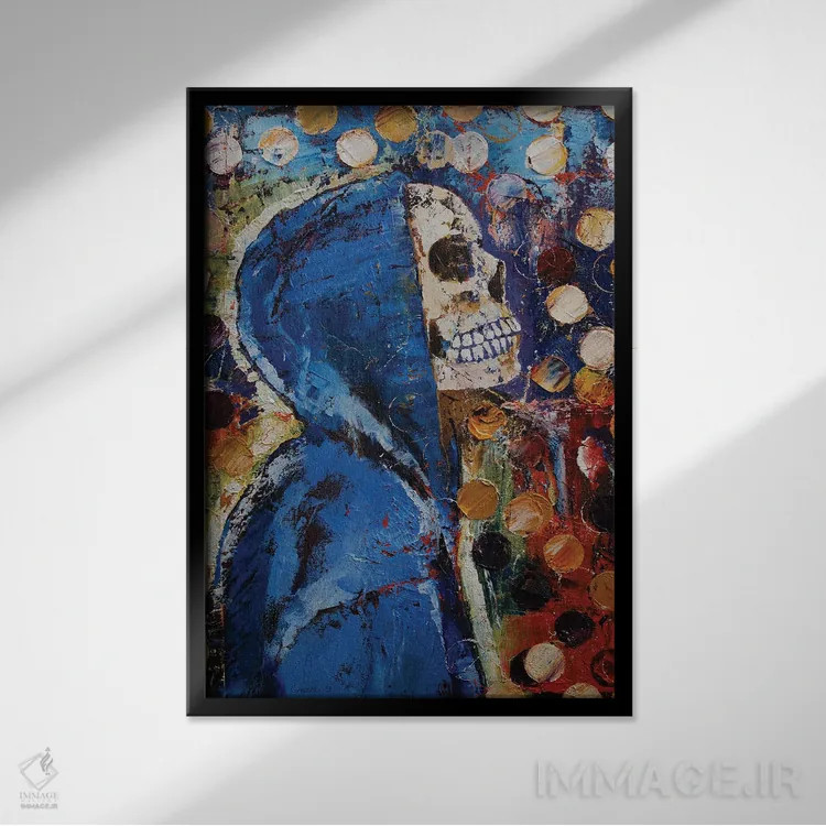 تابلو دکوراتیو پسر جمجمه ای اثر مایکل کریس - نمای قابدار مشکی
