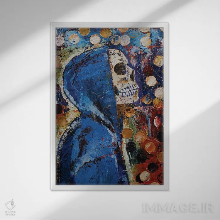 تابلو دکوراتیو پسر جمجمه ای اثر مایکل کریس - نمای قابدار سفید