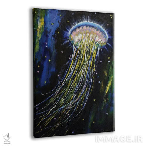 تابلو دکوراتیو عروس دریایی در فضا اثر مایکل کریس - نمای پرسپکتیو محصول
