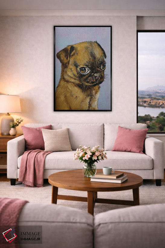 تابلو دکوراتیو توله سگ پاگ اثر مایکل کریس - D4B