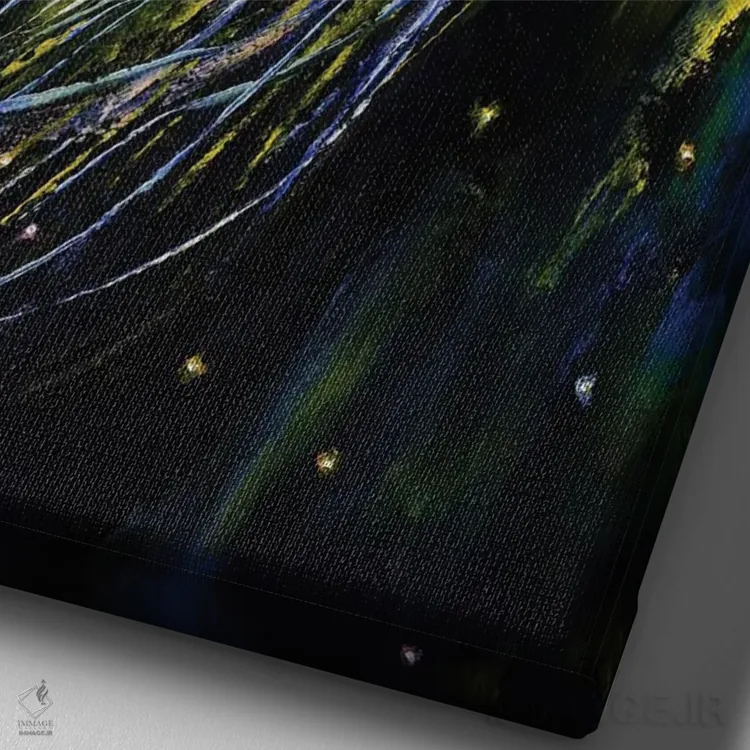 تابلو دکوراتیو عروس دریایی در فضا اثر مایکل کریس - نمای نزدیک بافت بوم