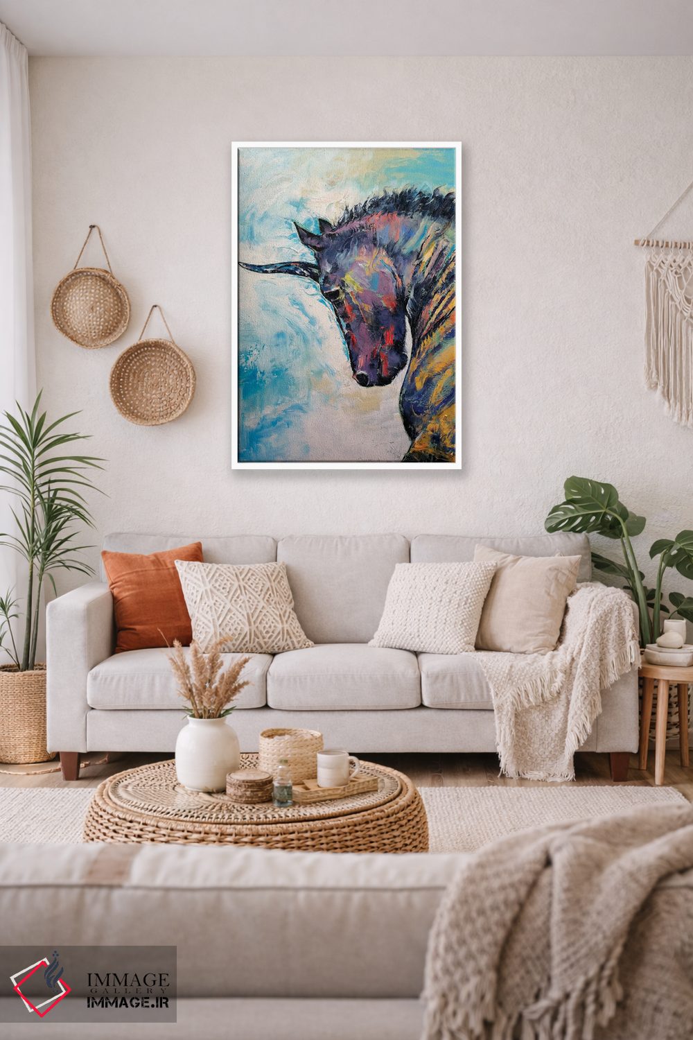 تابلو دکوراتیو تک شاخ تیره اثر مایکل کریس - D3W