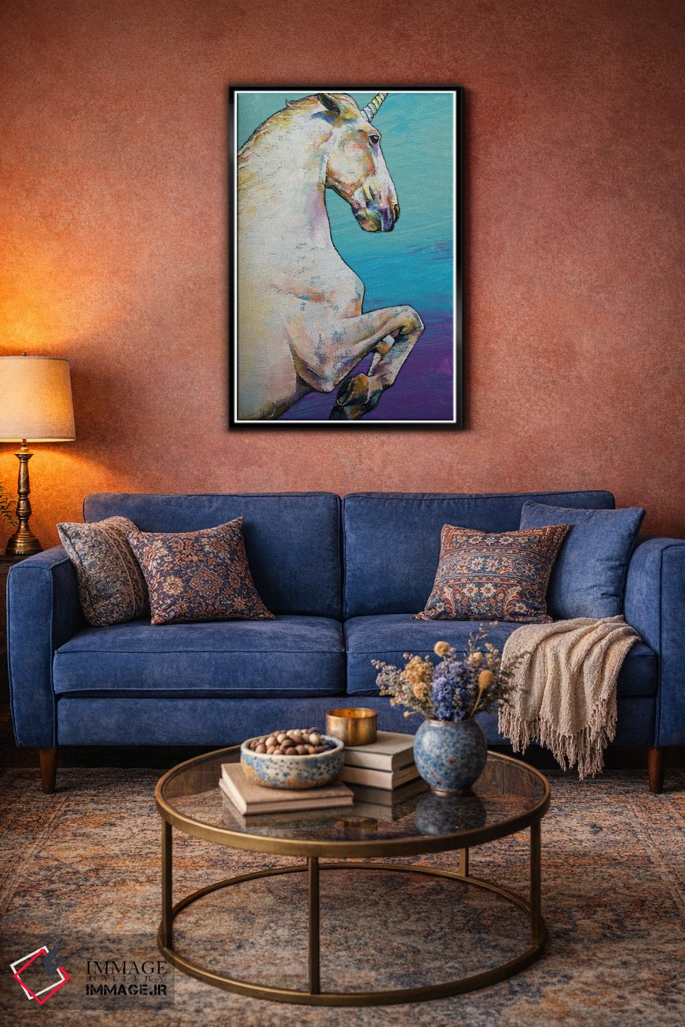 تابلو دکوراتیو تک شاخ سفید اثر مایکل کریس - D4B