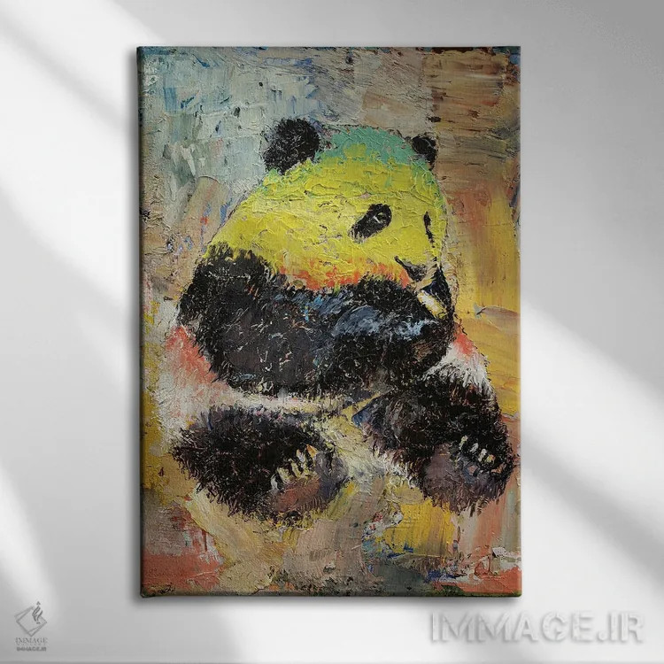 تابلو دکوراتیو پاندای راستافاری اثر مایکل کریس - نمای روبهرو روی دیوار