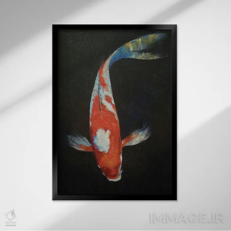 تابلو دکوراتیو کیکوسویی کوی اثر مایکل کریس - نمای قابدار مشکی