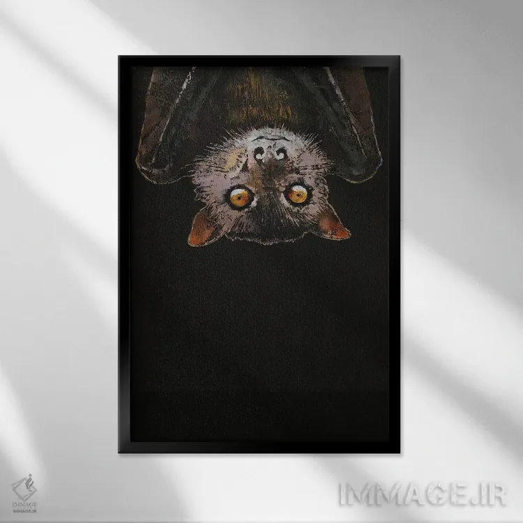 تابلو دکوراتیو خفاش اثر مایکل کریس - نمای قابدار مشکی