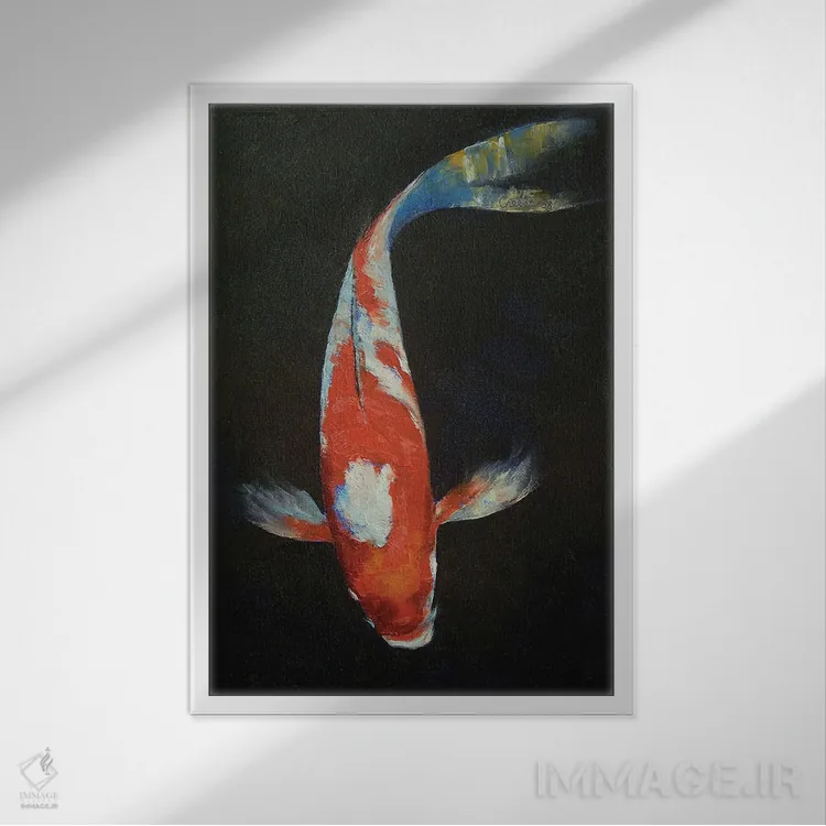 تابلو دکوراتیو کیکوسویی کوی اثر مایکل کریس - نمای قابدار سفید