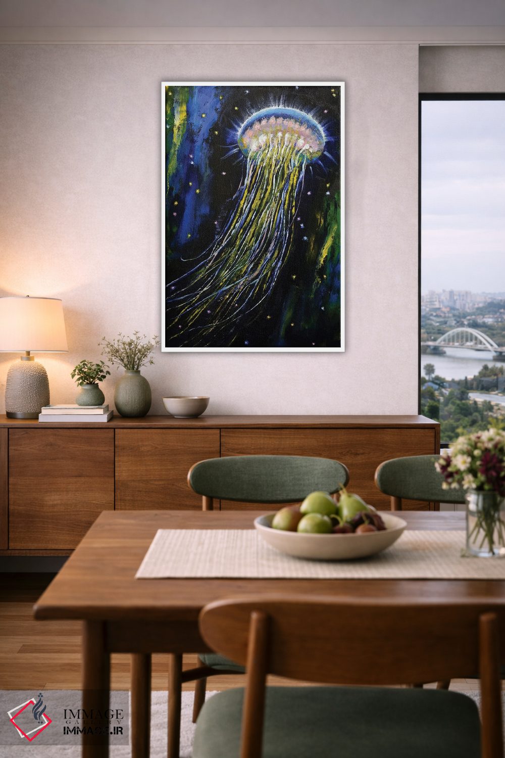 تابلو دکوراتیو عروس دریایی در فضا اثر مایکل کریس - D5W