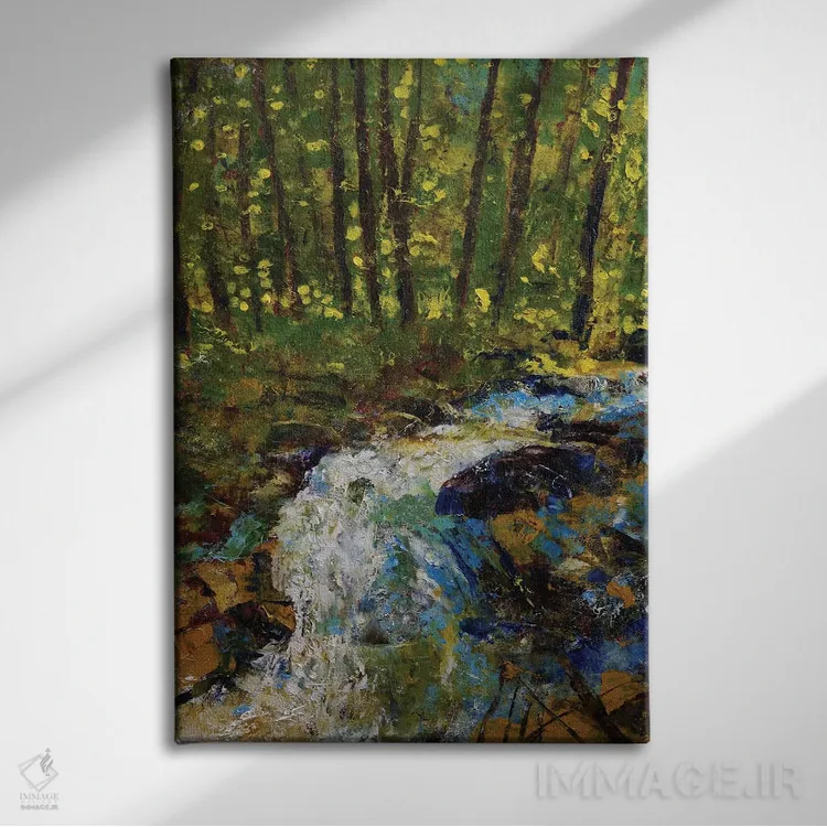 تابلو دکوراتیو جویبار کوهستانی اسموکی اثر مایکل کریس - نمای روبهرو روی دیوار