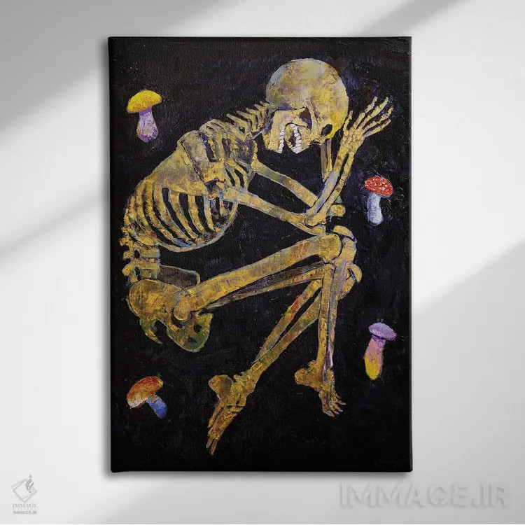 تابلو دکوراتیو قارچ های شفاف اثر مایکل کریس - نمای روبهرو روی دیوار