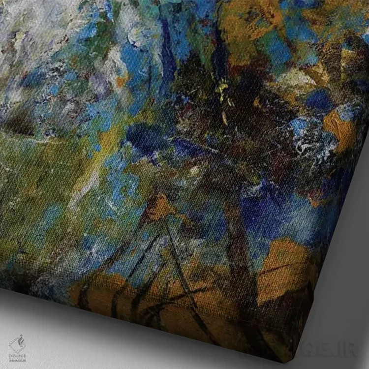 تابلو دکوراتیو جویبار کوهستانی اسموکی اثر مایکل کریس - نمای نزدیک بافت بوم