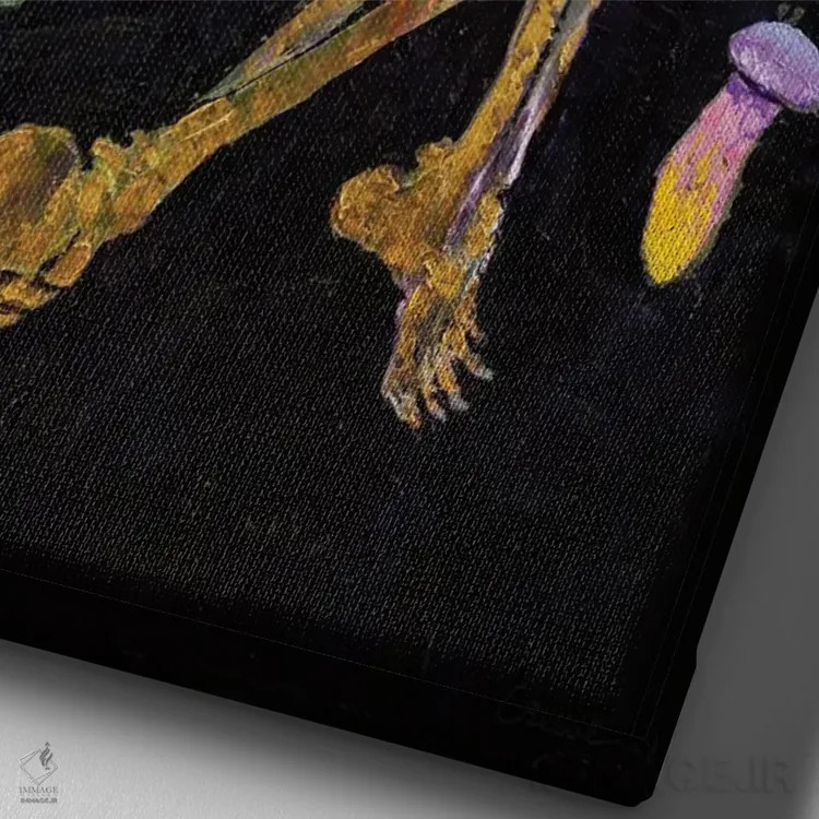 تابلو دکوراتیو قارچ های شفاف اثر مایکل کریس - نمای نزدیک بافت بوم