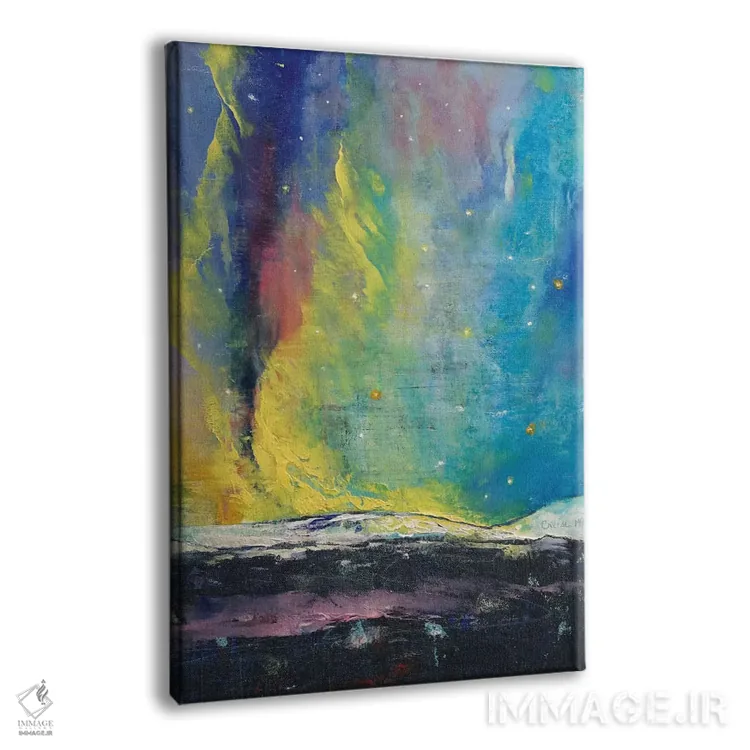 تابلو انتزاعی شفق قطبی اثر مایکل کریس - نمای پرسپکتیو محصول