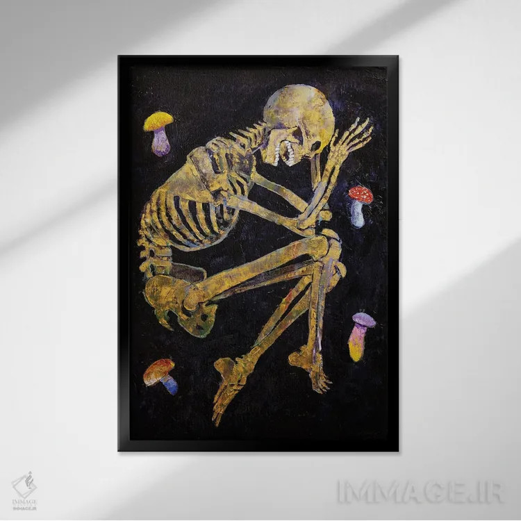 تابلو دکوراتیو قارچ های شفاف اثر مایکل کریس - نمای قابدار مشکی