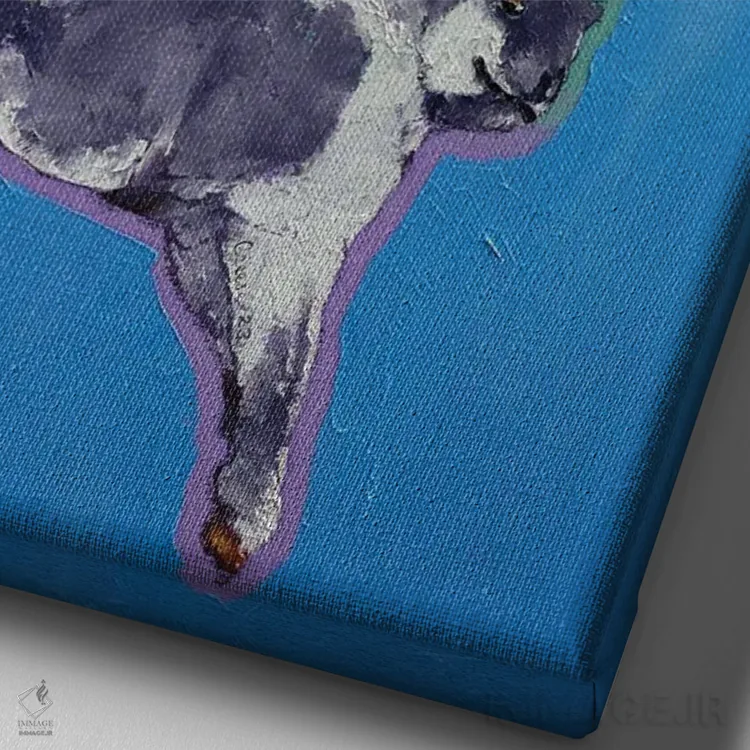 تابلو دکوراتیو بزغاله ها اثر مایکل کریس - نمای نزدیک بافت بوم