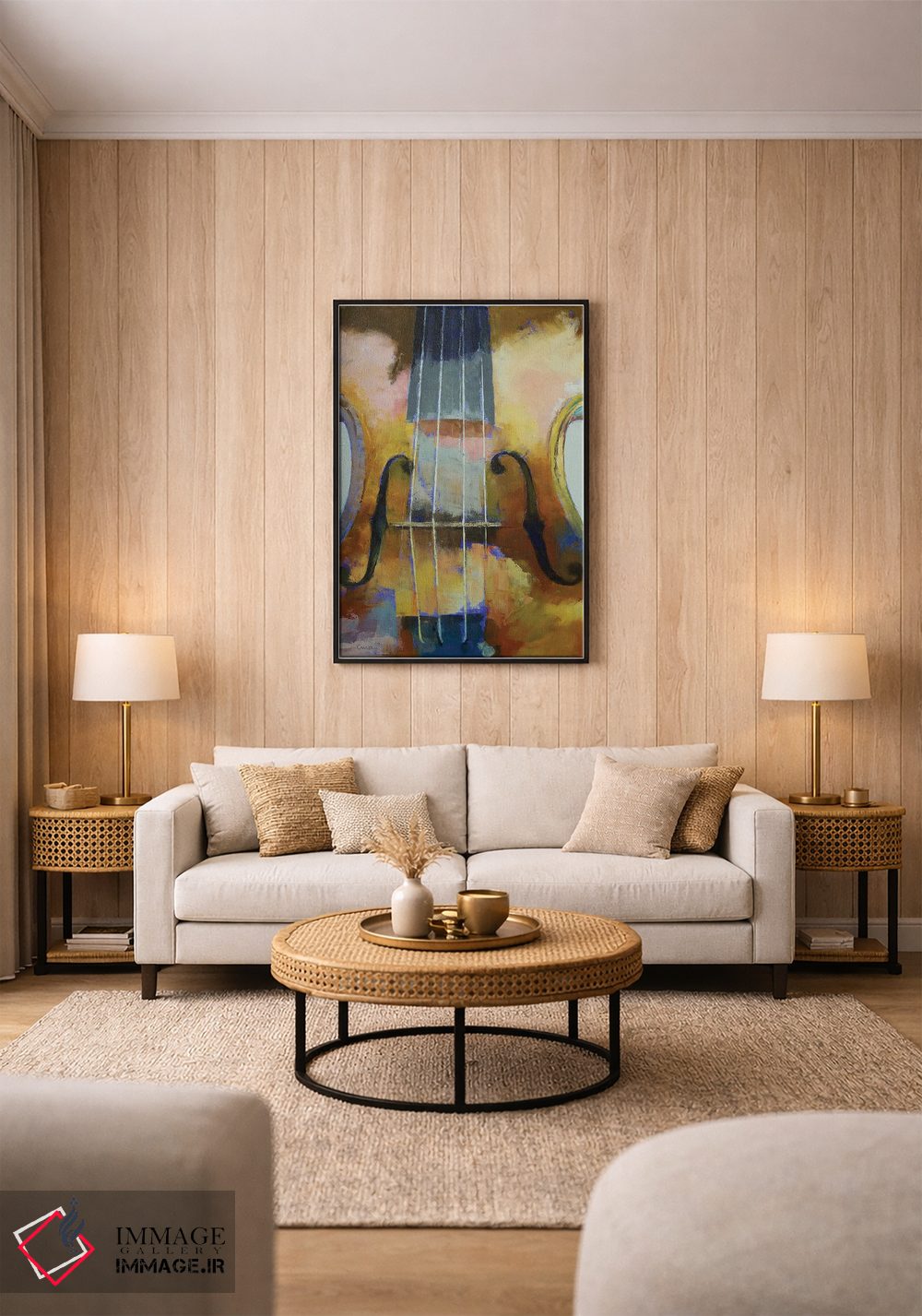 تابلو دکوراتیو نقاشی ویولن اثر مایکل کریس - D1B