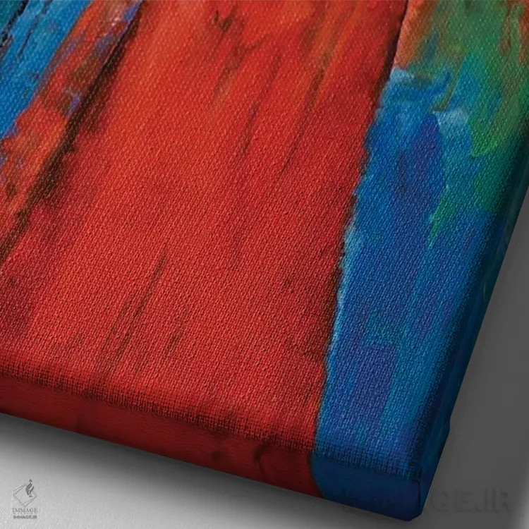 تابلو دکوراتیو طوطی قرمز اثر مایکل کریس - نمای نزدیک بافت بوم