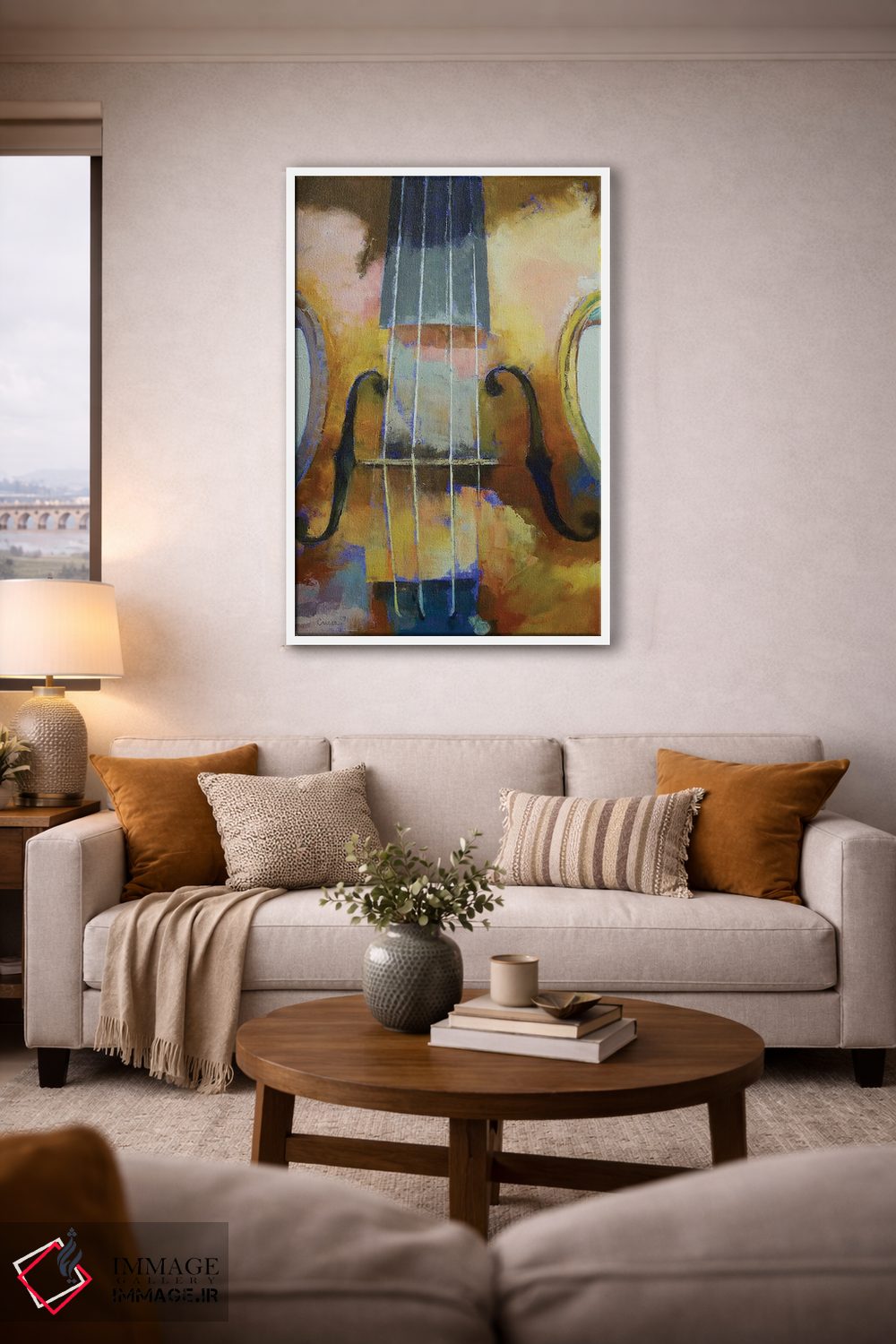 تابلو دکوراتیو نقاشی ویولن اثر مایکل کریس - D2W