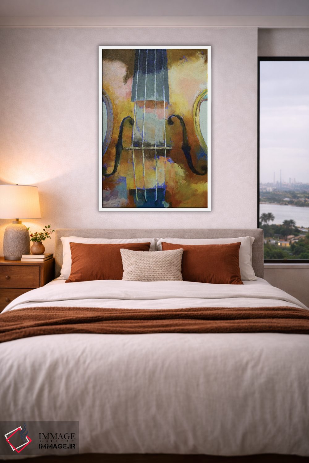 تابلو دکوراتیو نقاشی ویولن اثر مایکل کریس - D3W