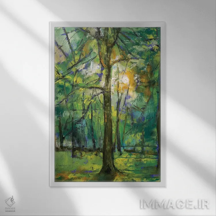 تابلو دکوراتیو گرگ ومیش زمرباور اثر مایکل کریس - نمای قابدار سفید