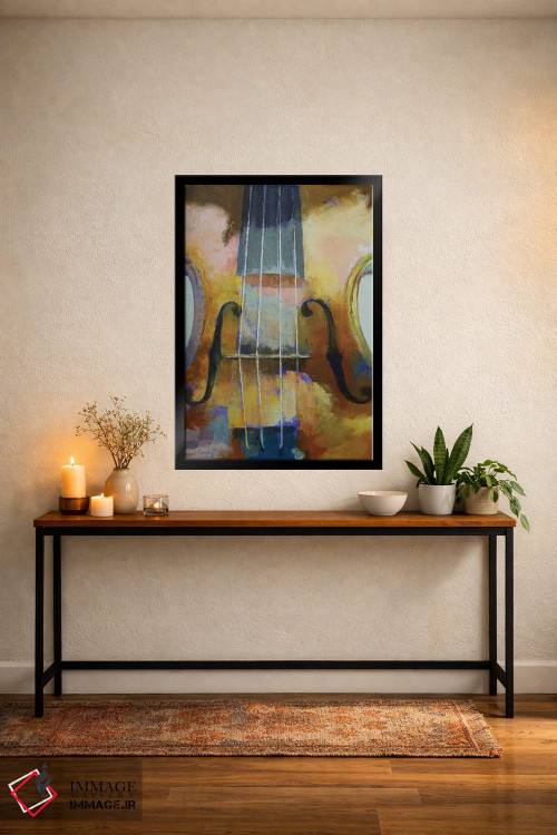 تابلو دکوراتیو نقاشی ویولن اثر مایکل کریس - D6B