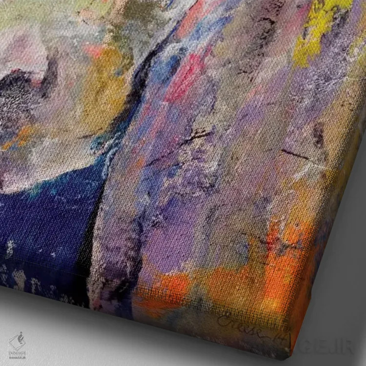 تابلو دکوراتیو اسب با قلب پنهان اثر مایکل کریس - نمای نزدیک بافت بوم