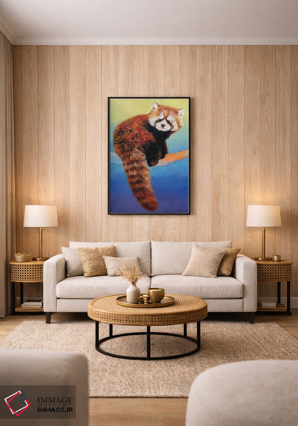 تابلو دکوراتیو پاندای قرمز بامزه اثر مایکل کریس - D1B