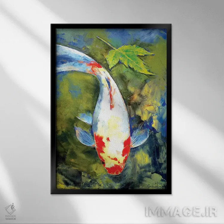 تابلو دکوراتیو باغ ژاپنی اثر مایکل کریس - نمای قابدار مشکی