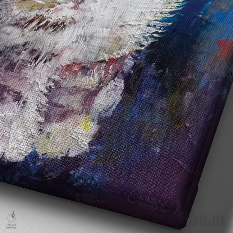 تابلو دکوراتیو بچه گربه و پروانه اثر مایکل کریس - نمای نزدیک بافت بوم