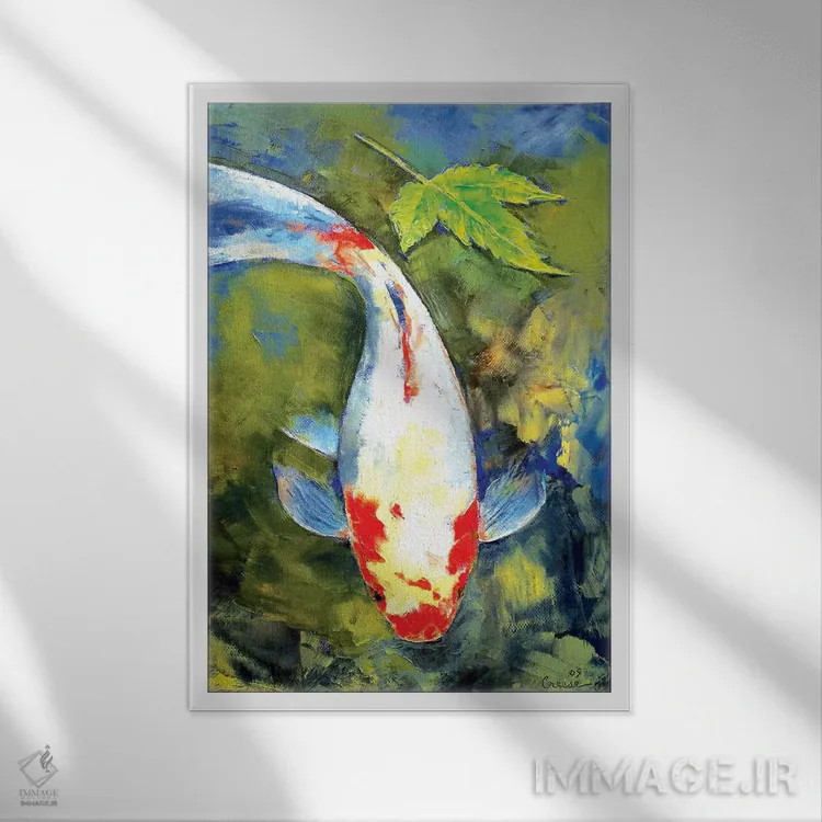 تابلو دکوراتیو باغ ژاپنی اثر مایکل کریس - نمای قابدار سفید