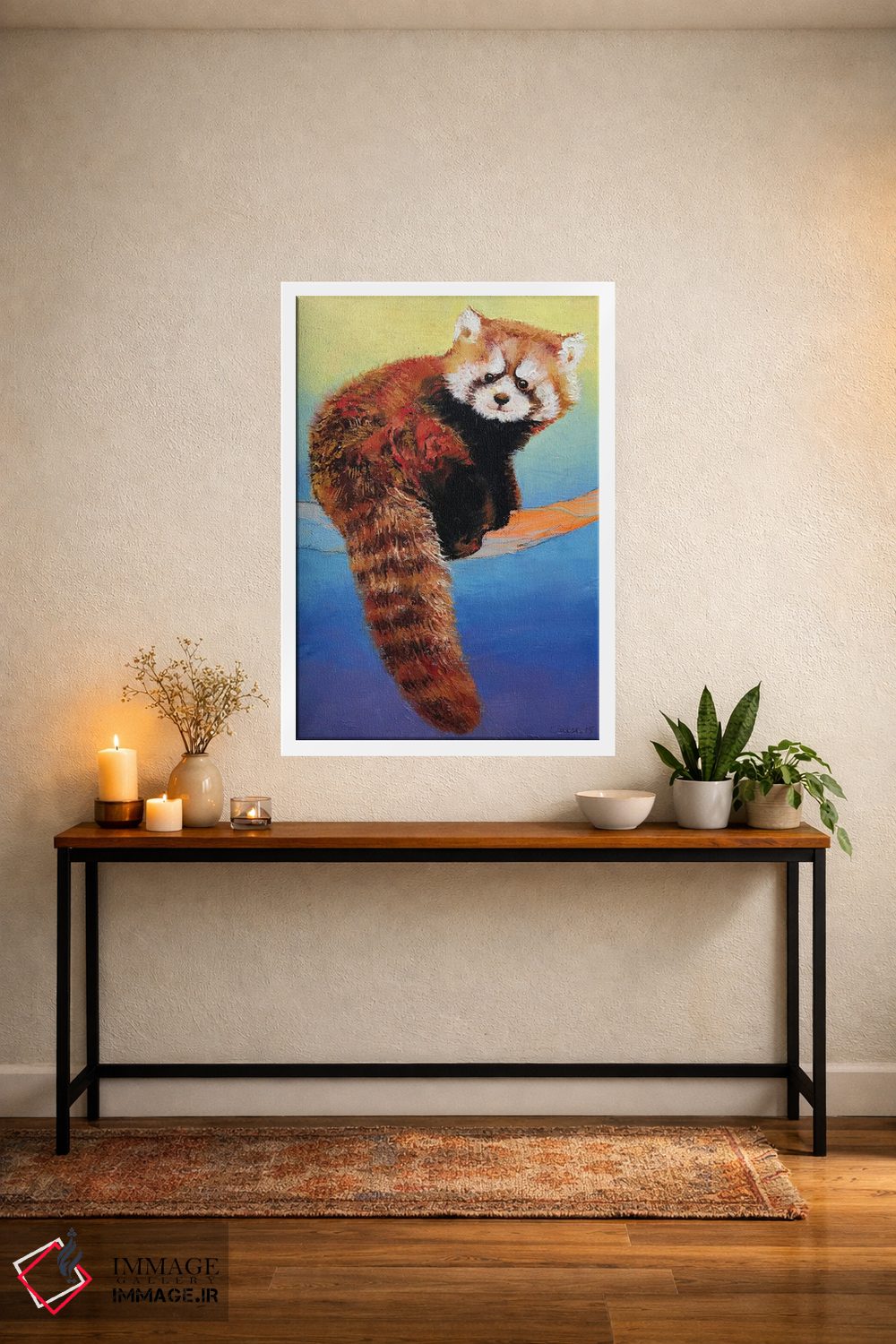 تابلو دکوراتیو پاندای قرمز بامزه اثر مایکل کریس - D3W