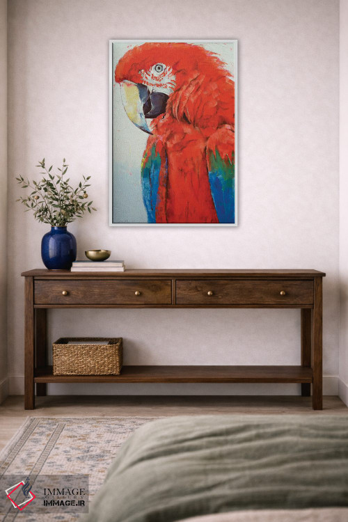 تابلو دکوراتیو طوطی قرمز اثر مایکل کریس - D2W