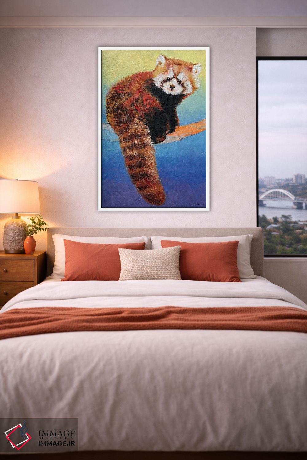 تابلو دکوراتیو پاندای قرمز بامزه اثر مایکل کریس - D4W