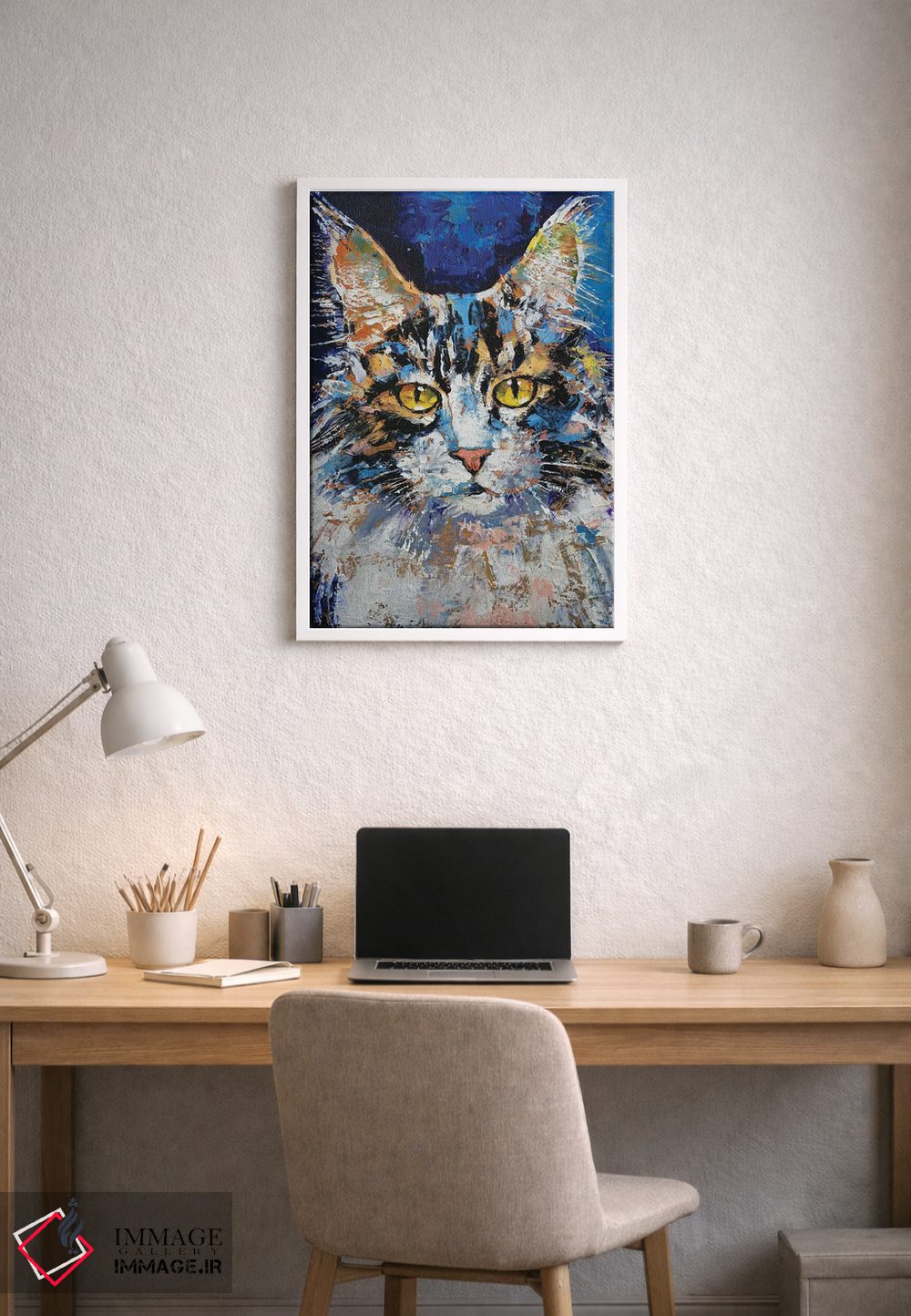 تابلو دکوراتیو پرتره گربه اثر مایکل کریس - D1W