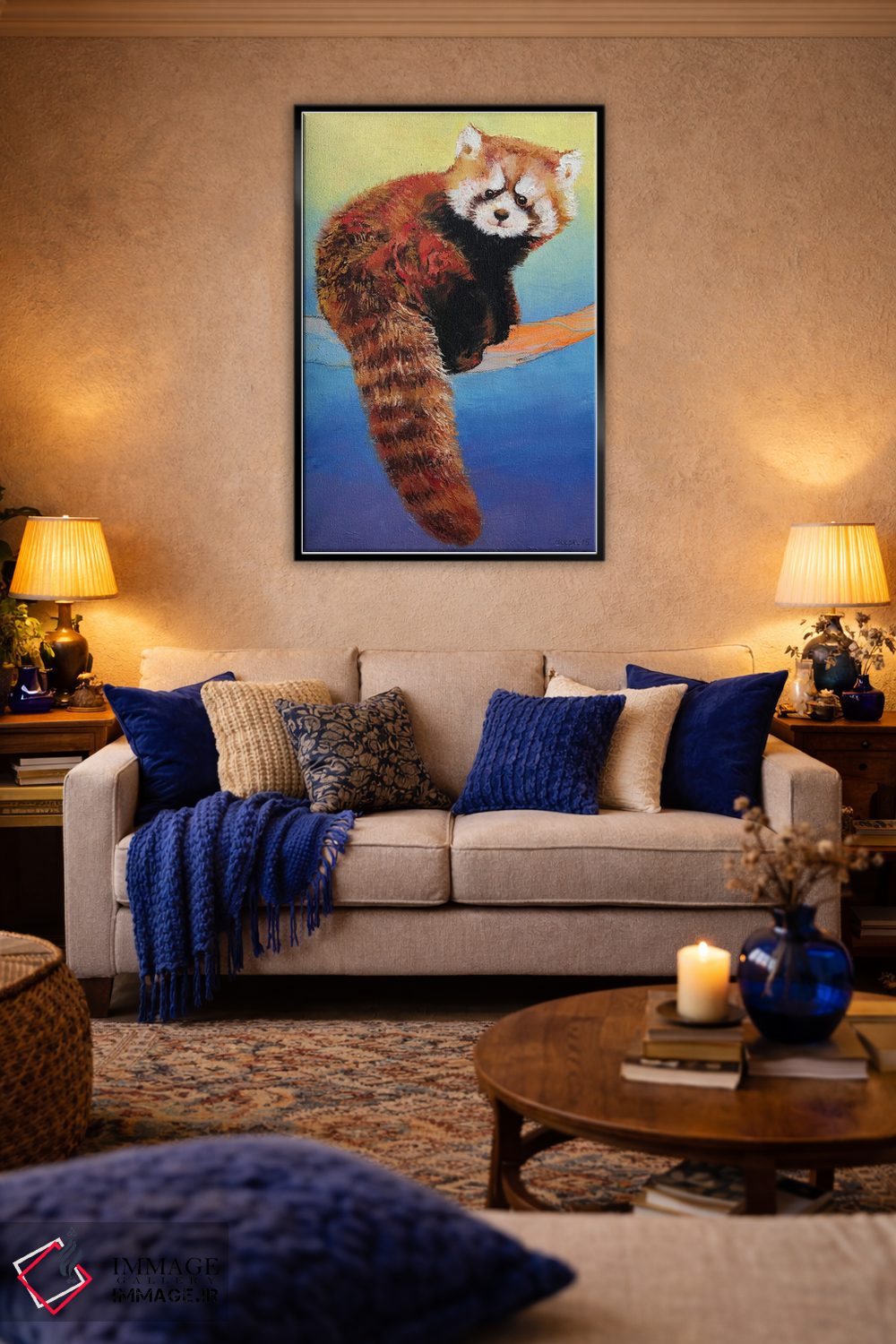 تابلو دکوراتیو پاندای قرمز بامزه اثر مایکل کریس - D6B