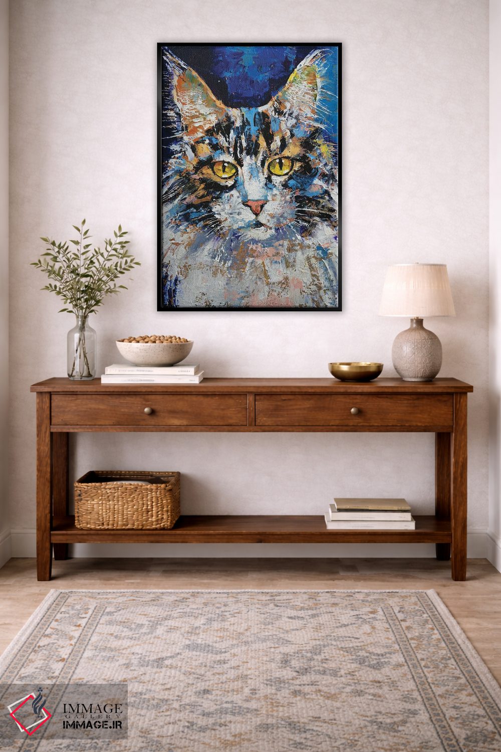 تابلو دکوراتیو پرتره گربه اثر مایکل کریس - D4B