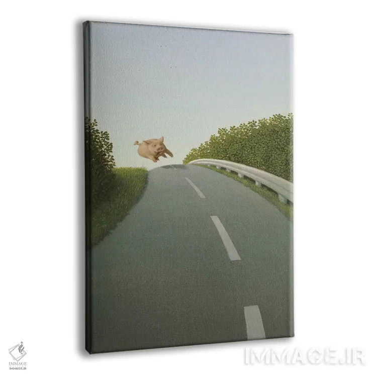 تابلو دکوراتیو خوک بزرگراه اثر مایکل سووا - نمای پرسپکتیو محصول