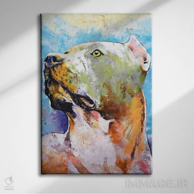 تابلو دکوراتیو پیت بول اثر مایکل کریس - نمای روبهرو روی دیوار