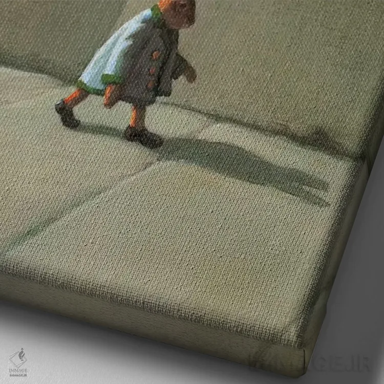 تابلو دکوراتیو خرگوش خیابانی اثر مایکل سووا - نمای نزدیک بافت بوم