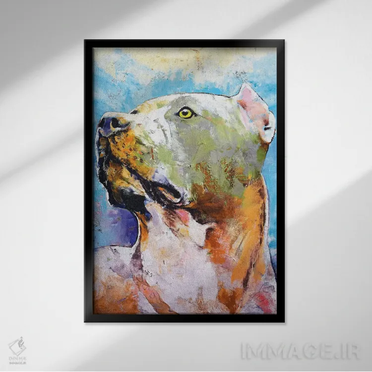 تابلو دکوراتیو پیت بول اثر مایکل کریس - نمای قابدار مشکی