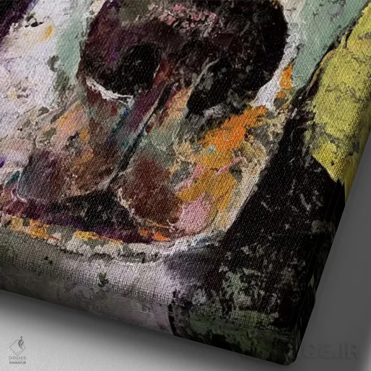 تابلو دکوراتیو پرتره پیت بول اثر مایکل کریس - نمای نزدیک بافت بوم