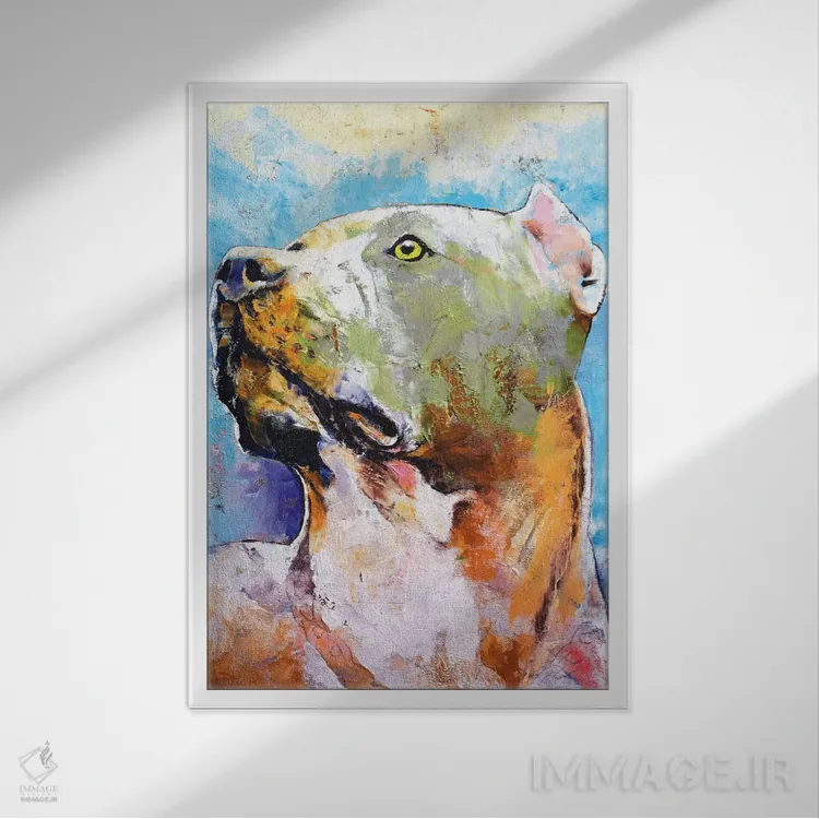 تابلو دکوراتیو پیت بول اثر مایکل کریس - نمای قابدار سفید