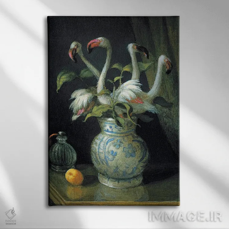 تابلو دکوراتیو گل های فلامینگو اثر مایکل سووا - نمای روبهرو روی دیوار