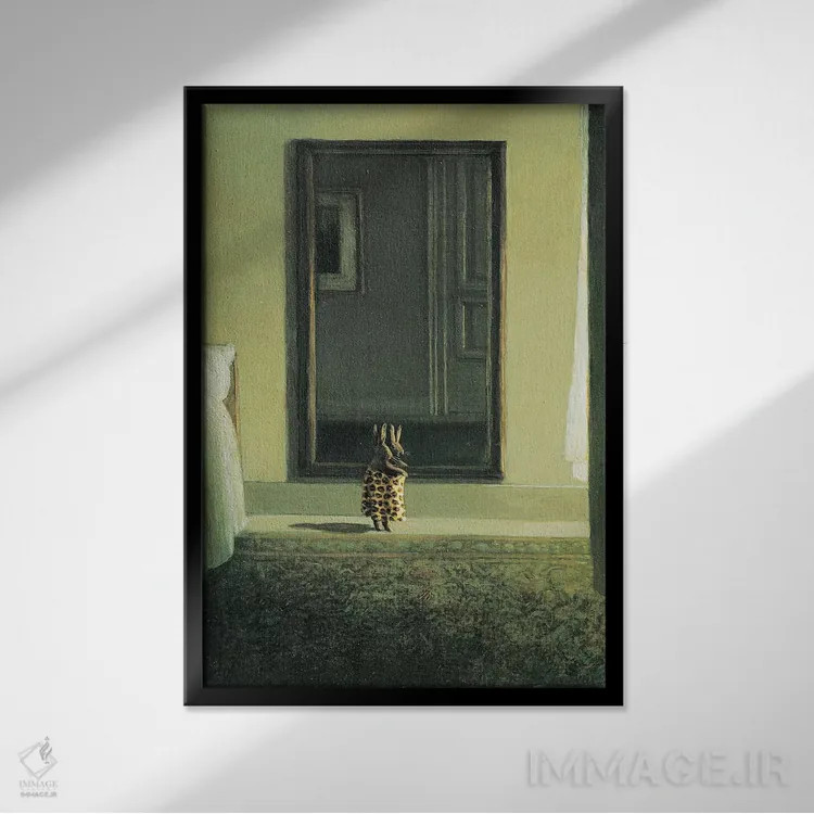 تابلو دکوراتیو خرگوش ببر اثر مایکل سووا - نمای قابدار مشکی