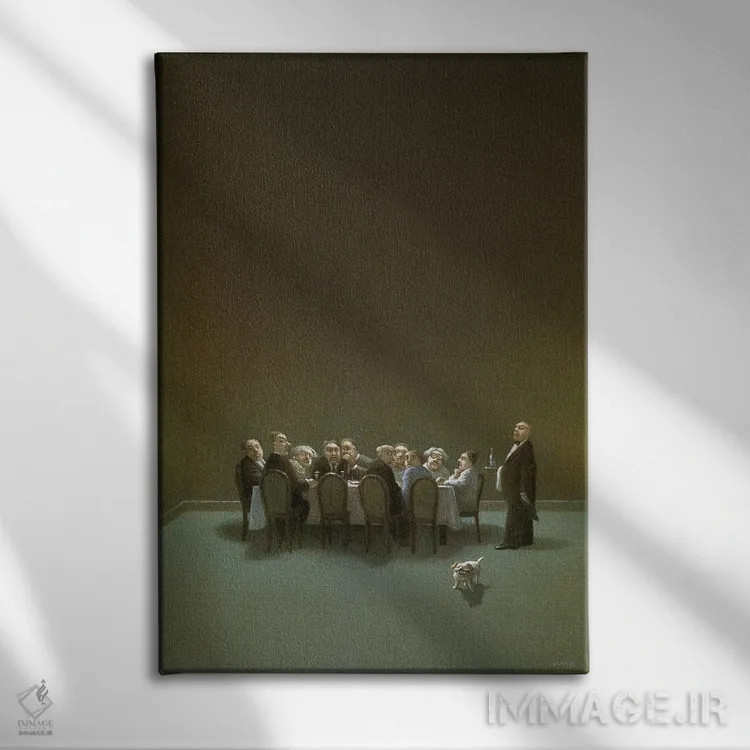 تابلو دکوراتیو مهمان دیرهنگام اثر مایکل سووا - نمای روبهرو روی دیوار