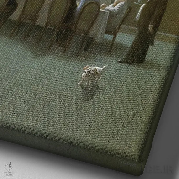 تابلو دکوراتیو مهمان دیرهنگام اثر مایکل سووا - نمای نزدیک بافت بوم