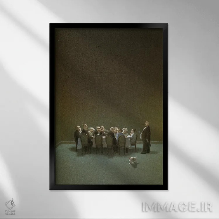 تابلو دکوراتیو مهمان دیرهنگام اثر مایکل سووا - نمای قابدار مشکی