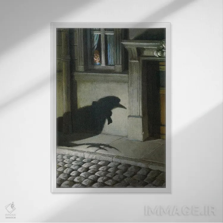 تابلو دکوراتیو توجه - آنفولانزای پرندگان اثر مایکل سووا - نمای قابدار سفید